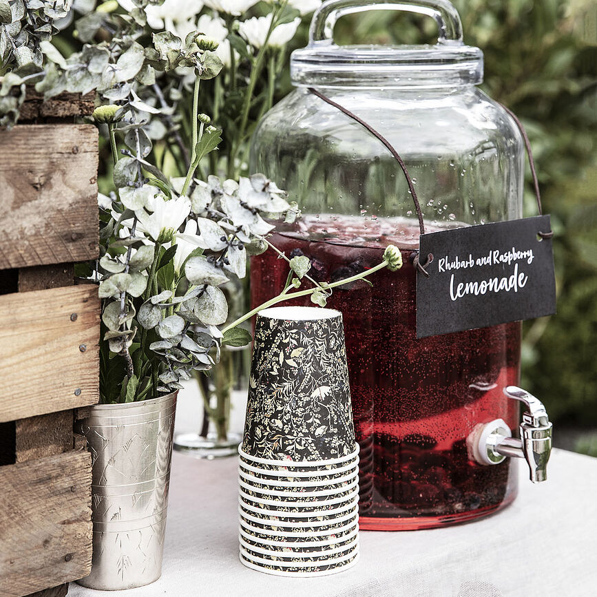 Vasos de papel Floral, 12 unidades