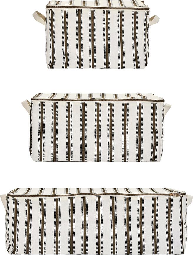 Vibes Paniers de Rangement, bruns clairs, Lot de 3