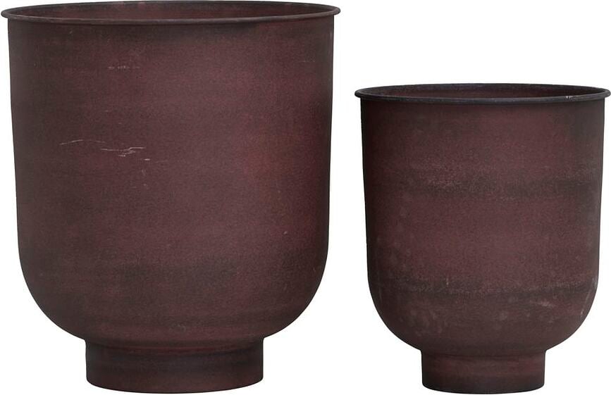 Vig Pots de Fleurs hauts, marron foncé, Lot de 2