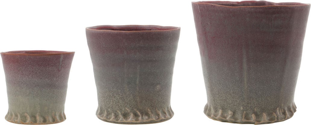 Ville Übertöpfe violett-grau, 3-teiliges Set