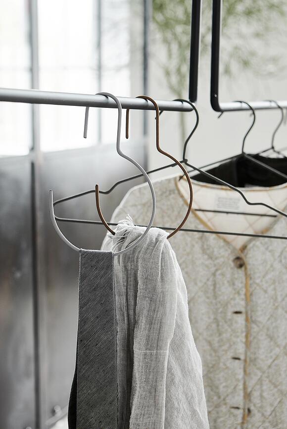 Wire Κρεμάστρες στρογγυλές, καφέ, 3 τμχ