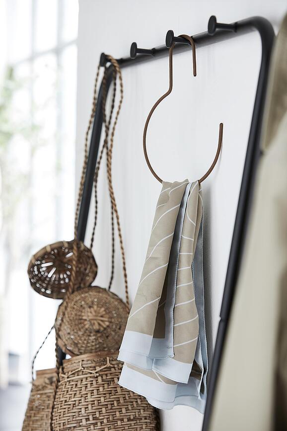 Wire Κρεμάστρες στρογγυλές, καφέ, 3 τμχ