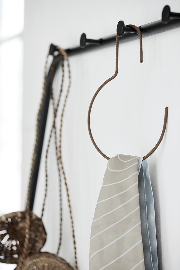 Wire Κρεμάστρες στρογγυλές, καφέ, 3 τμχ