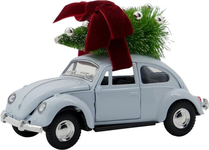 Xmas car Weihnachtsdekoration Auto 12,5 cm, hellblau