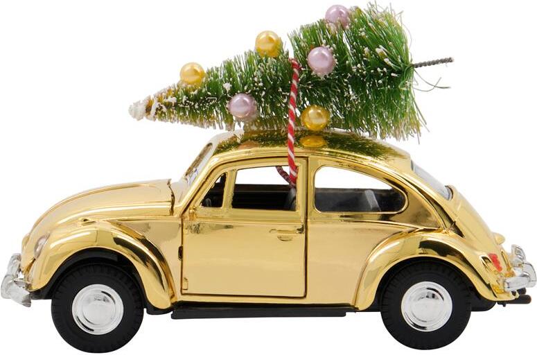 Xmas Weihnachtsdekoration 12,5 cm Wagen goldfarben