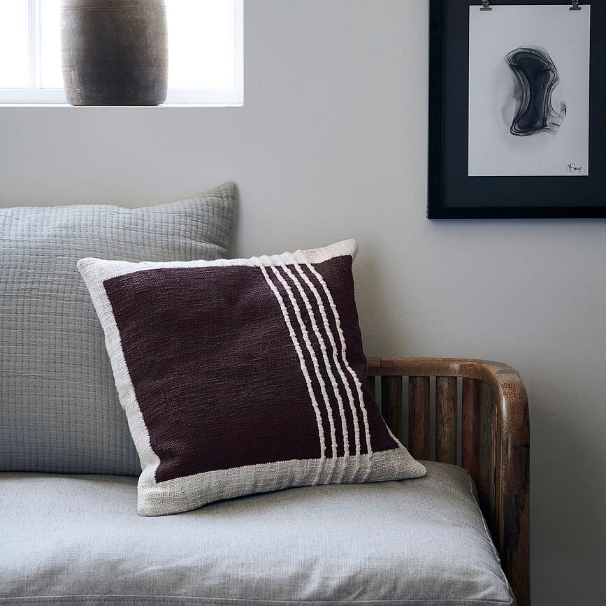 Yarn Housse de Coussin 50 x 50 cm, marron