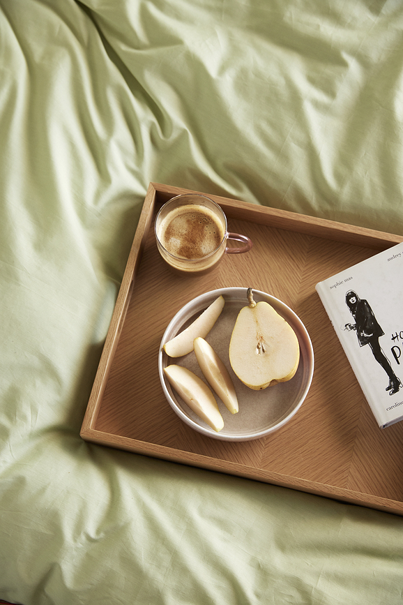 Aki Parure de Lit 140 x 200 cm, orange et vert, 1 taie d'oreiller 80 x 80 cm, Set 2 pièces