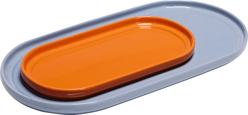 Amare Plateaux Décoratifs, couleur sable et vert, Lot de 2