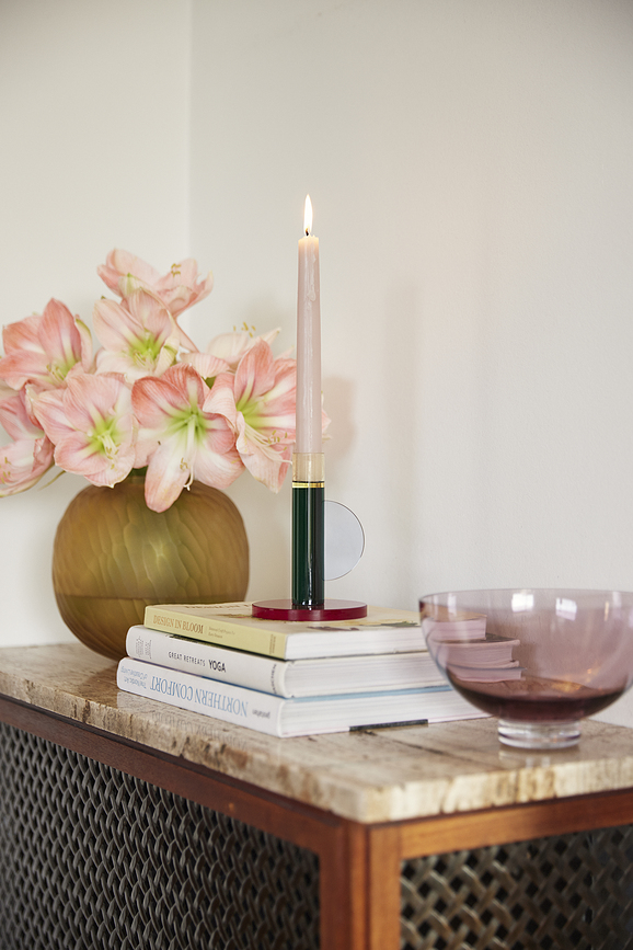 Astro Bougeoir pour bougie classique, 14 cm, rose et jaune