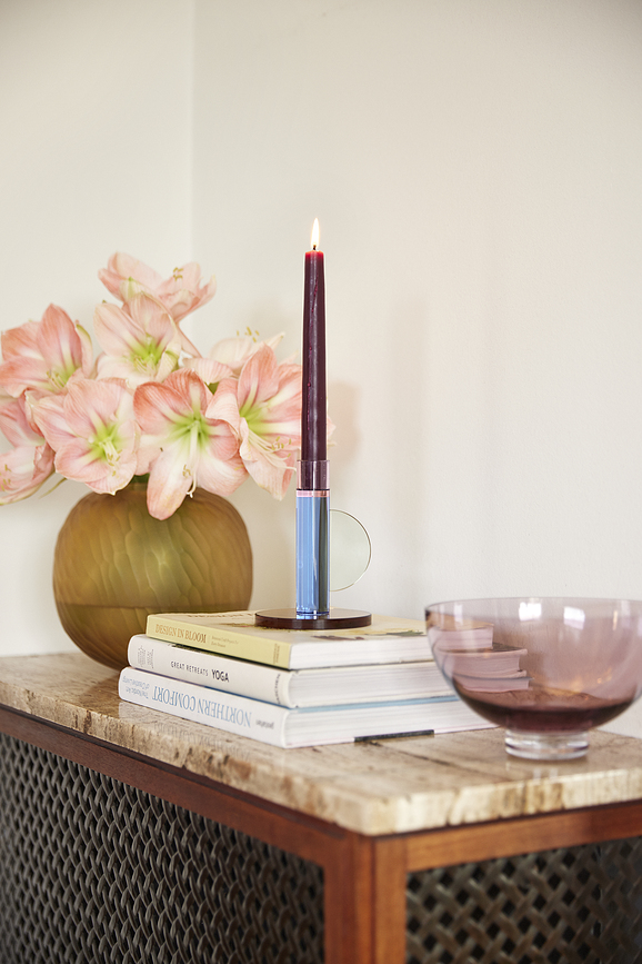 Astro Bougeoir pour bougie classique, 14 cm, rose et jaune