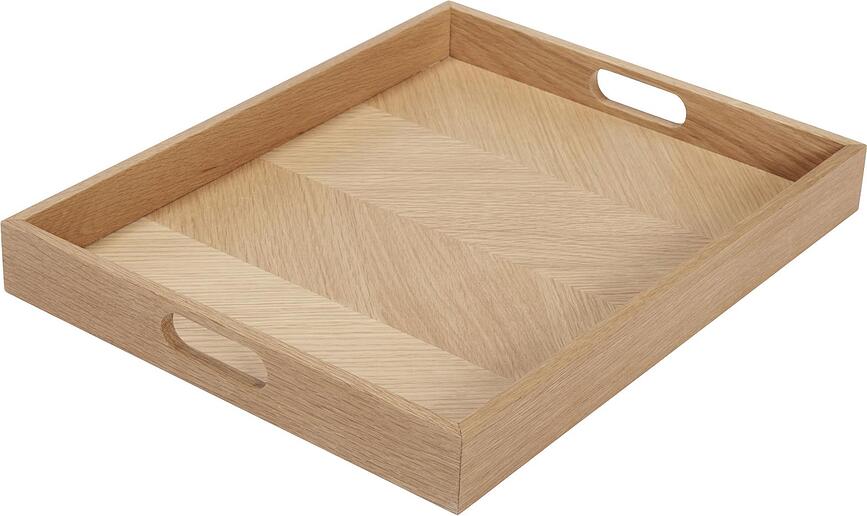 Bandeja para servir de madera de roble Hübsch, 35 x 45 cm