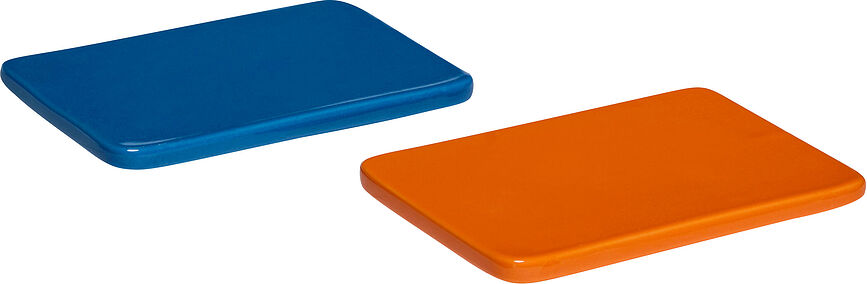 Bandejas Decorativas Amare, 10 x 15 cm, azul y naranja, 2 unidades