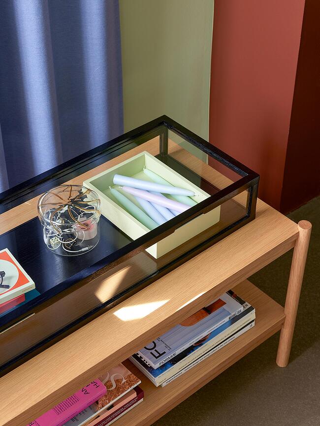 Caja de Almacenamiento de cristal View, 40 cm, negra