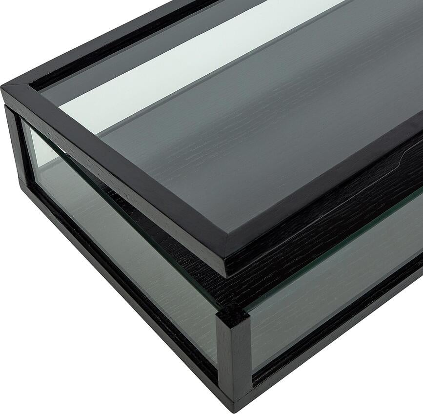 Caja de Almacenamiento de cristal View, 40 cm, negra