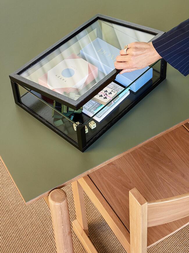 Caja de Almacenamiento de cristal View, 40 cm, negra