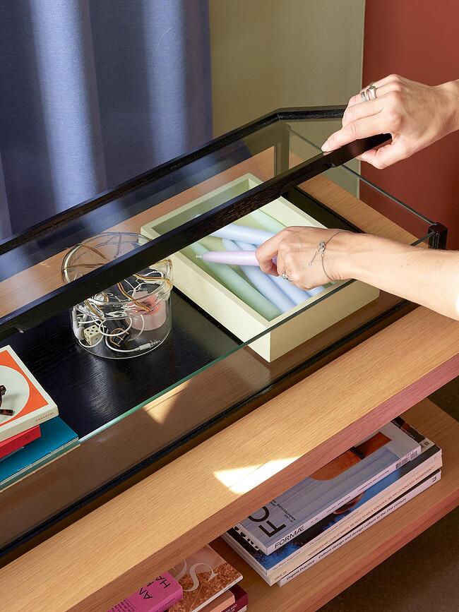 Caja de Almacenamiento de cristal View, 40 cm, negra