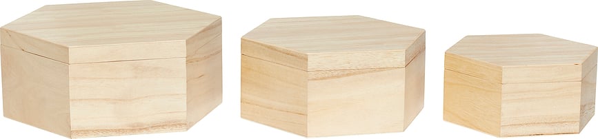 Cajas de madera Hübsch 130205, 3 unidades