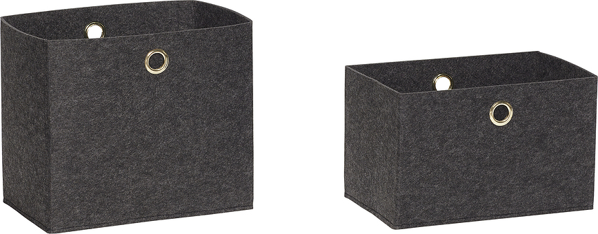 Cesta de fieltro Hübsch, Pack de 2