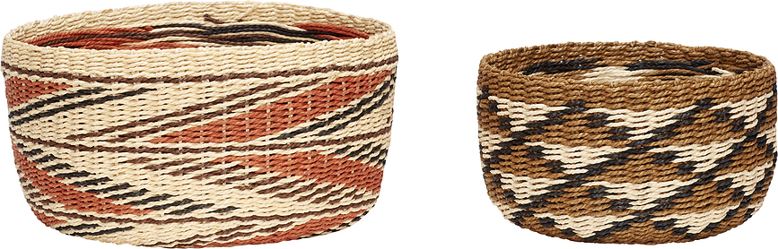 Cestas de papel Hübsch, redondas, 2 unidades