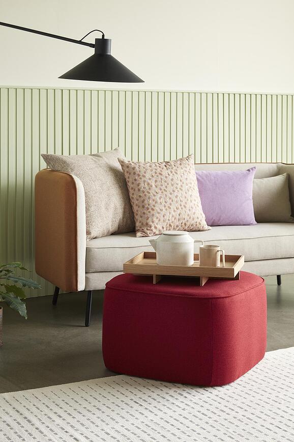 Cojín Hübsch, 60 x 60 cm, beige y naranja