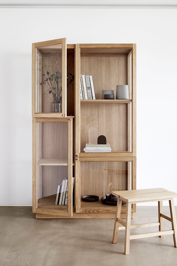 Contenedor con tapa Hübsch, gris, 2 unidades