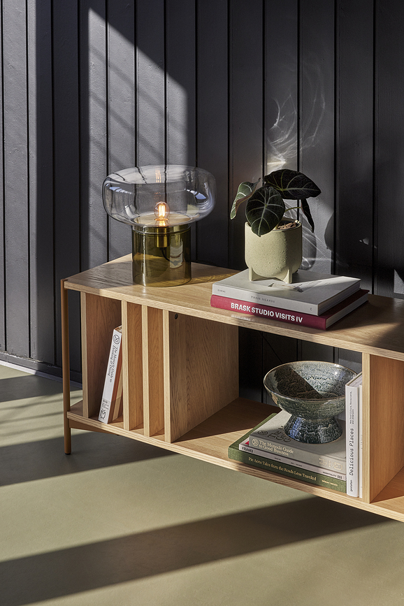 Crave Stolna Lampa 30 cm zelena staklena