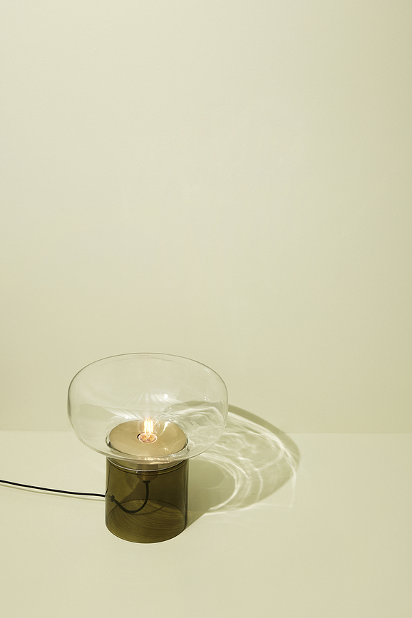 Crave Stolna Lampa 30 cm zelena staklena