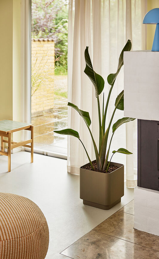 Cube Pots de Fleurs, marron, Lot de 2