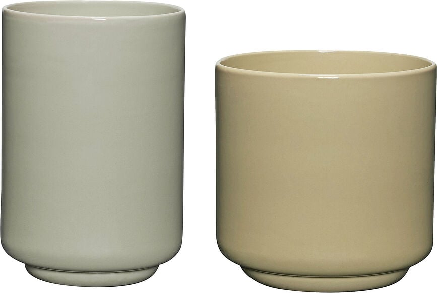 Deux Cache-pots, marron et bleu, Lot de 2