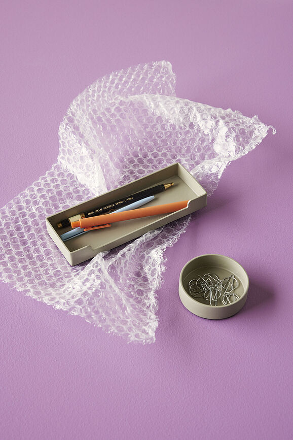 District Organisateur de Bureau rond, 7 cm, gris clair