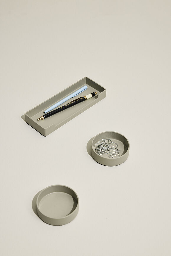 District Organisateur de Bureau rond, 7 cm, gris clair