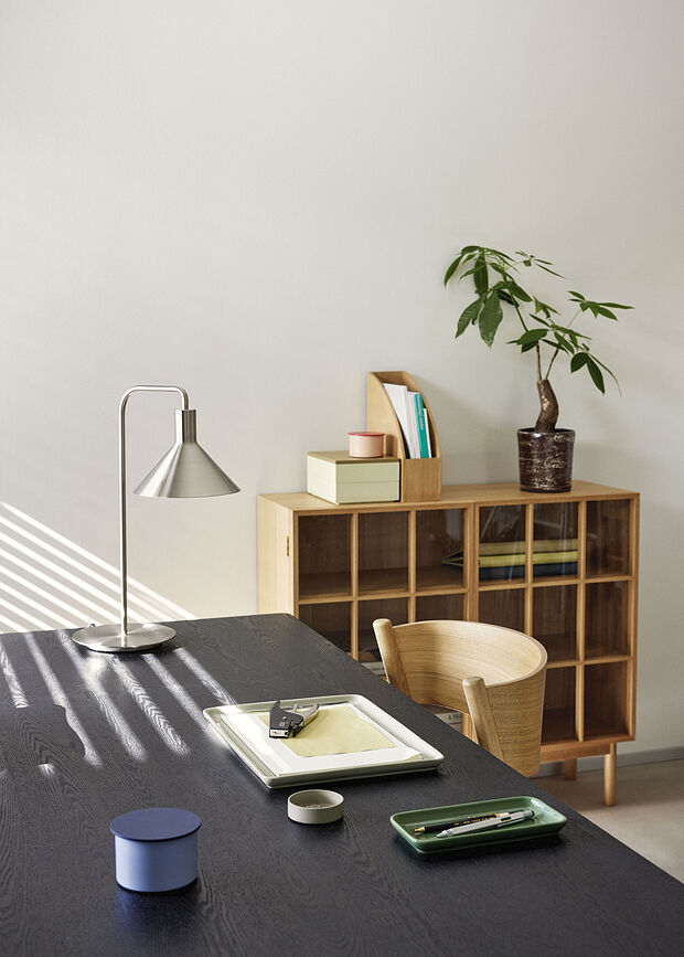 District Organisateur de Bureau rond, 7 cm, gris clair