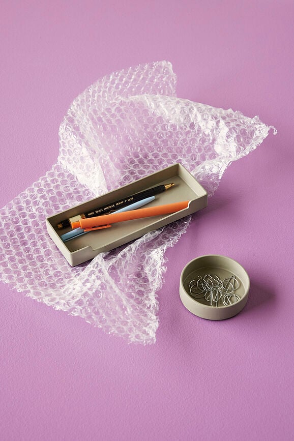 District Organizator za pisalno mizo okrogel, 7 cm, svetlo siv