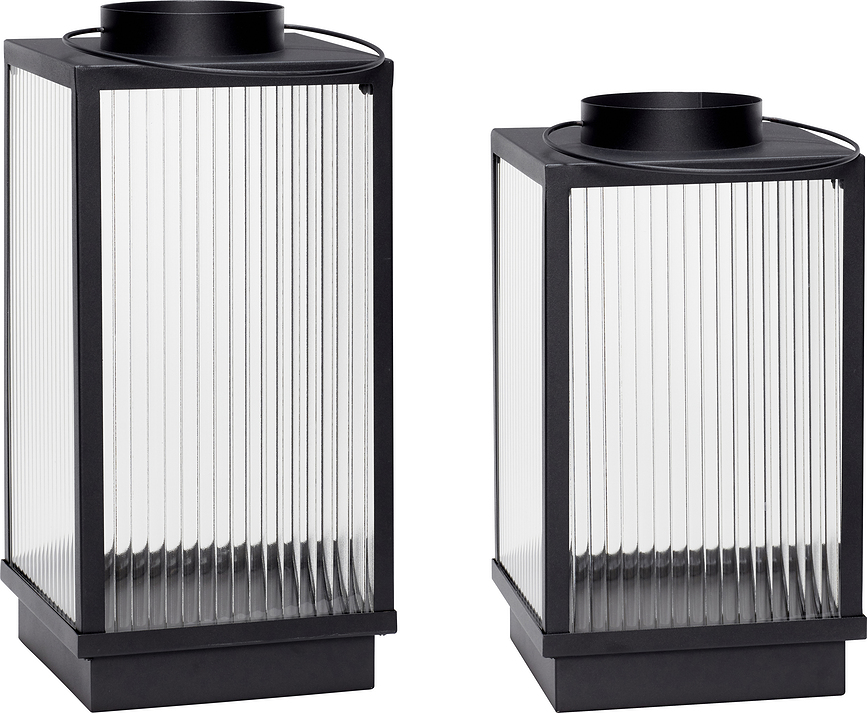 Farol de metal Hübsch 991125, Pack de 2