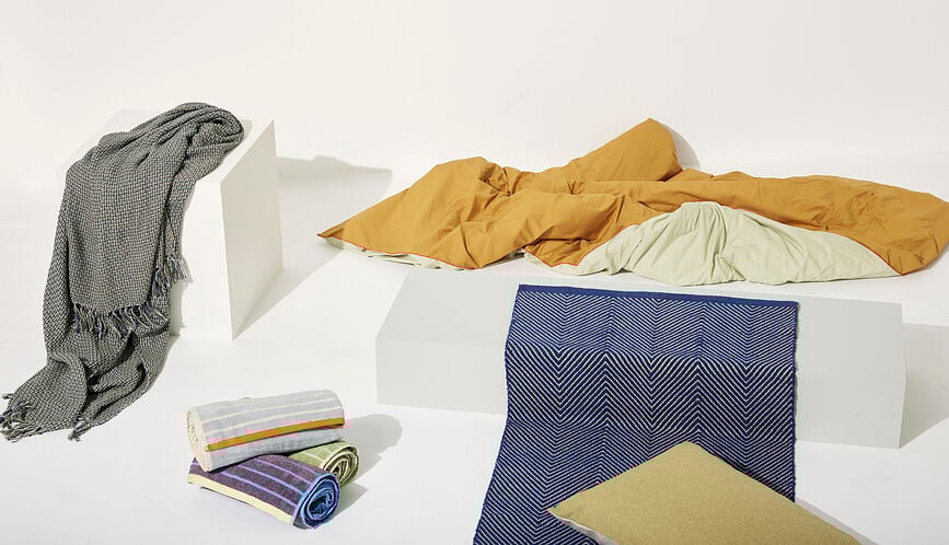 Juego de Funda Nórdica Aki, 140 x 200 cm, naranja y verde, con funda de almohada 80 x 80 cm