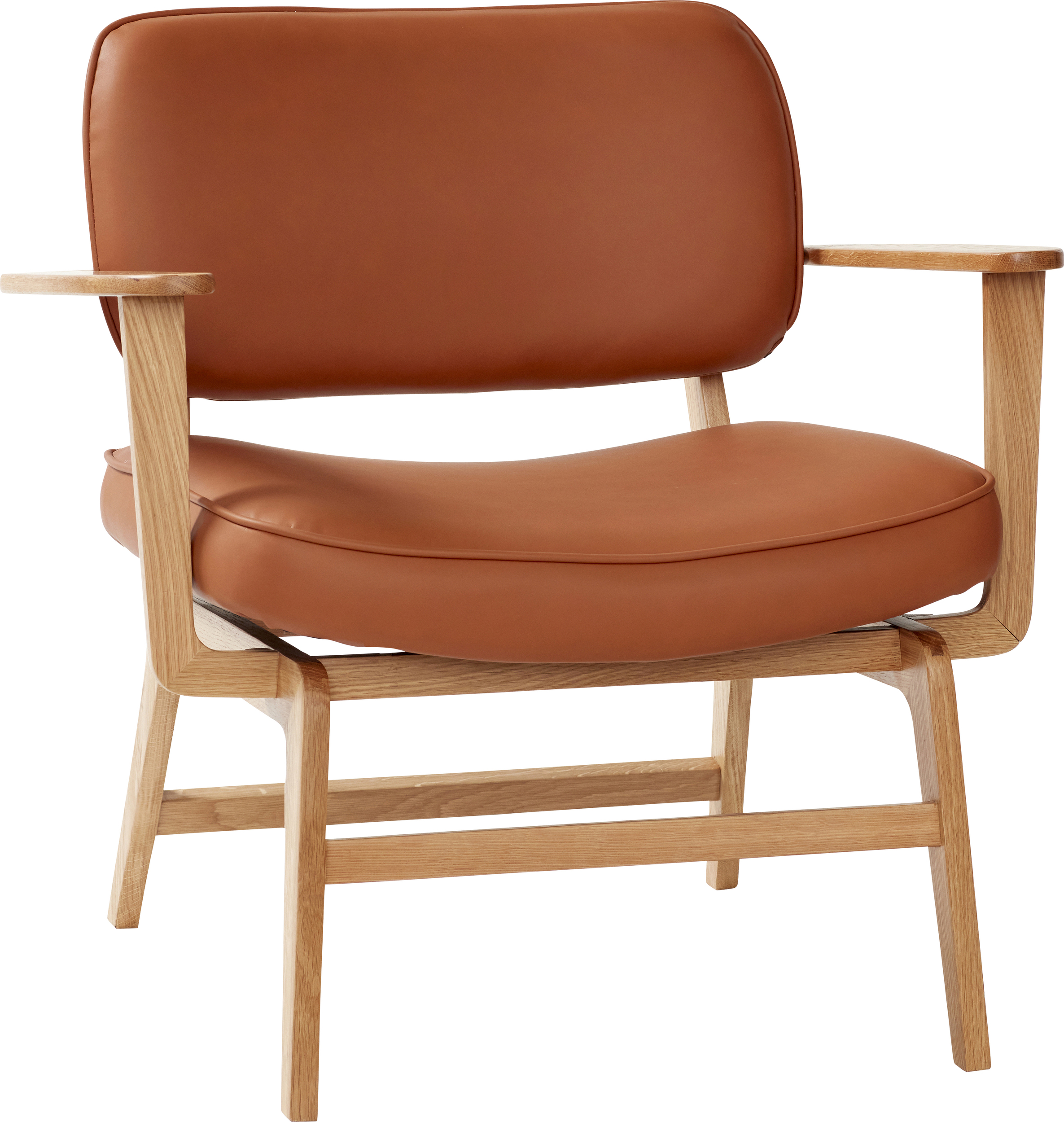 Haze Sessel mit Eichenrahmen, braun, Leder