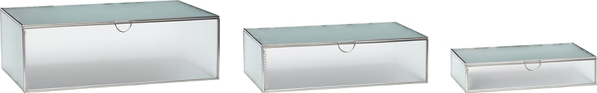 Hübsch 151104 Škatlice, steklene, 3 kosi