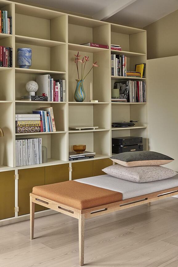 Hübsch Βάζο, 30 cm, μπεζ-μπλε, γυάλινο