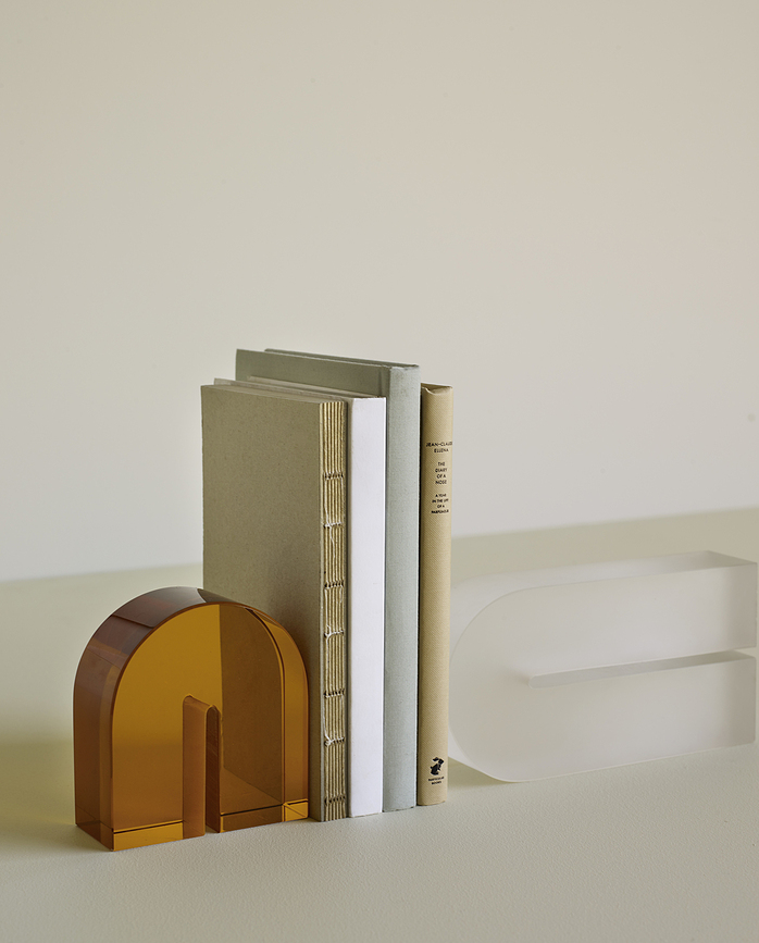 Hübsch Bookend rounded, amber glass