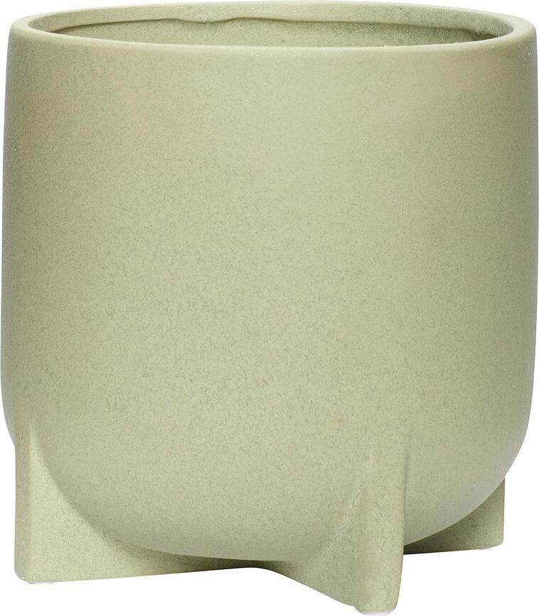 Hübsch Cache-pots sur pieds, verts, Lot de 2