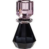 Hübsch Candlestick anthracite and pink crystal