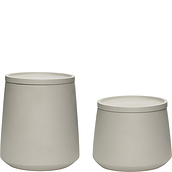 Hübsch Container grey with lid 2 pcs