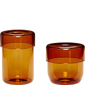 Hübsch Container tube amber glass 2 pcs