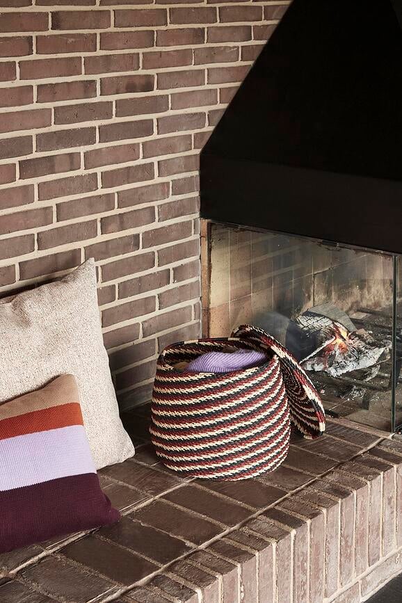 Hübsch Coussin 60 x 60 cm, beige-orange