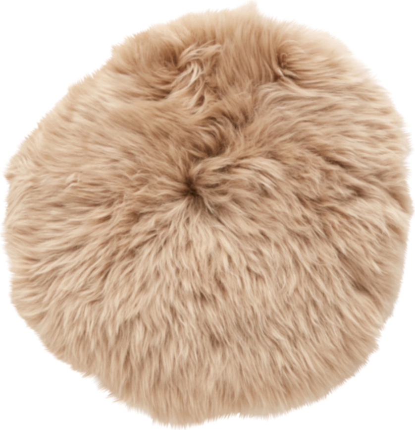 Hübsch Coussin de Chaise en fausse fourrure, beige