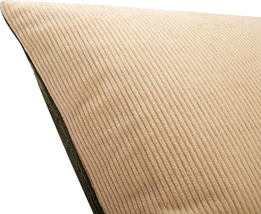 Hübsch Coussin Décoratif réversible, en velours côtelé, violet et rouge