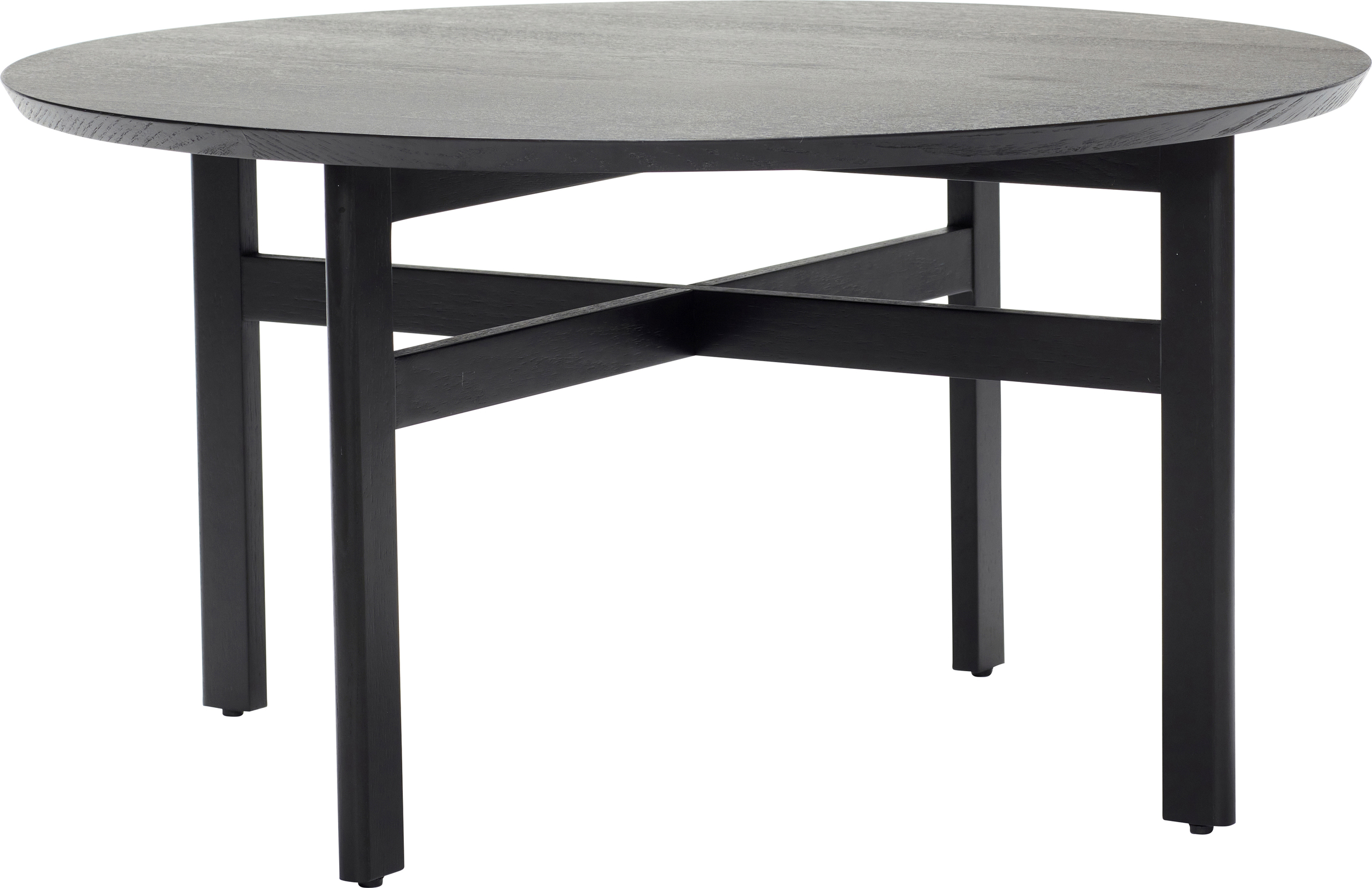 Hübsch Kaffeetisch 80 cm rund schwarz aus Eichenholz