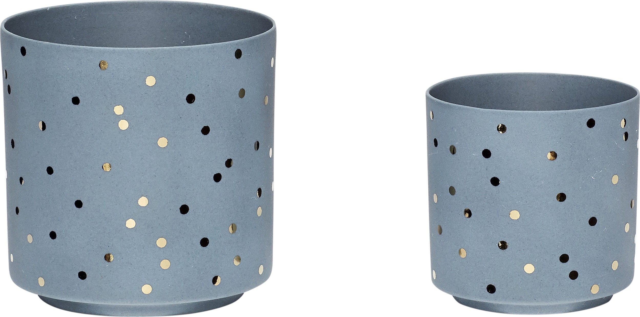 Hübsch Kerzenhalter für Teelichter blau gepunktet 2 St.
