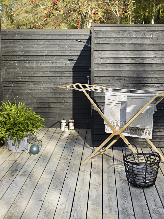 Hübsch Κουβέρτα ριγέ, μπορντό, με κρόσσια