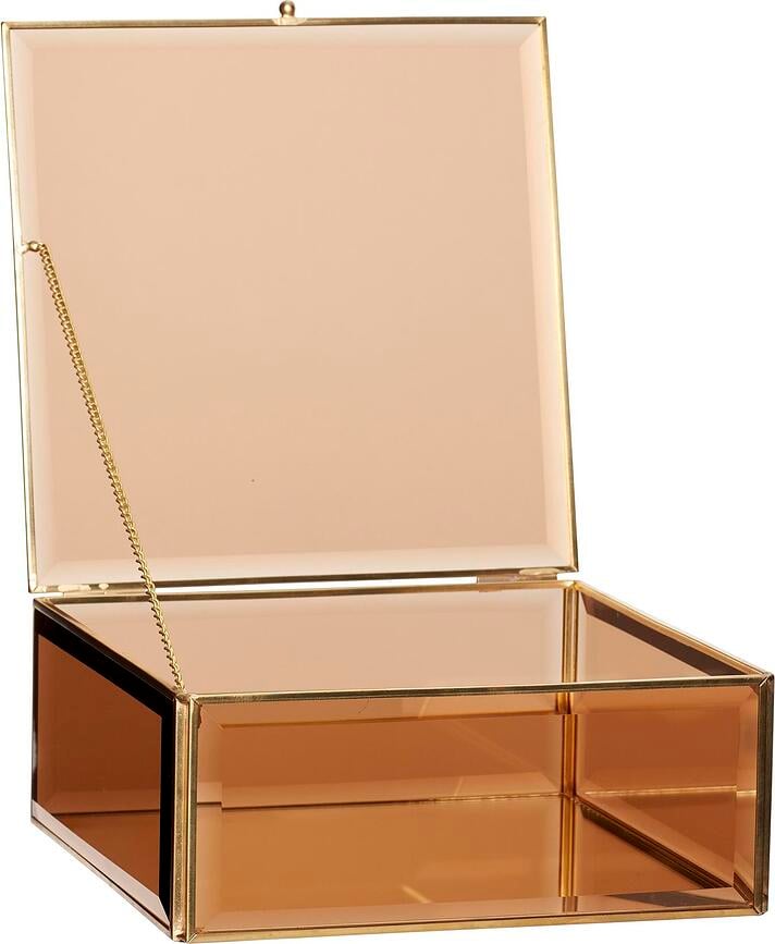 Hübsch Kutije za Pohranu staklene smeđe visoke male 2 kom.